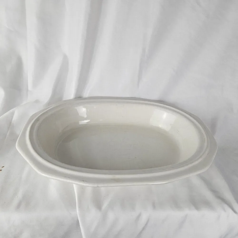 Pfaltzgraff Heritage White 10 Inch Oval Serving Platter Multi-Sided USA
